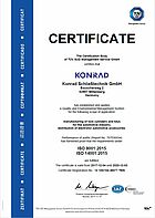 Zertifikat DIN ISO 9001:2015 / 14001:2015 (english)